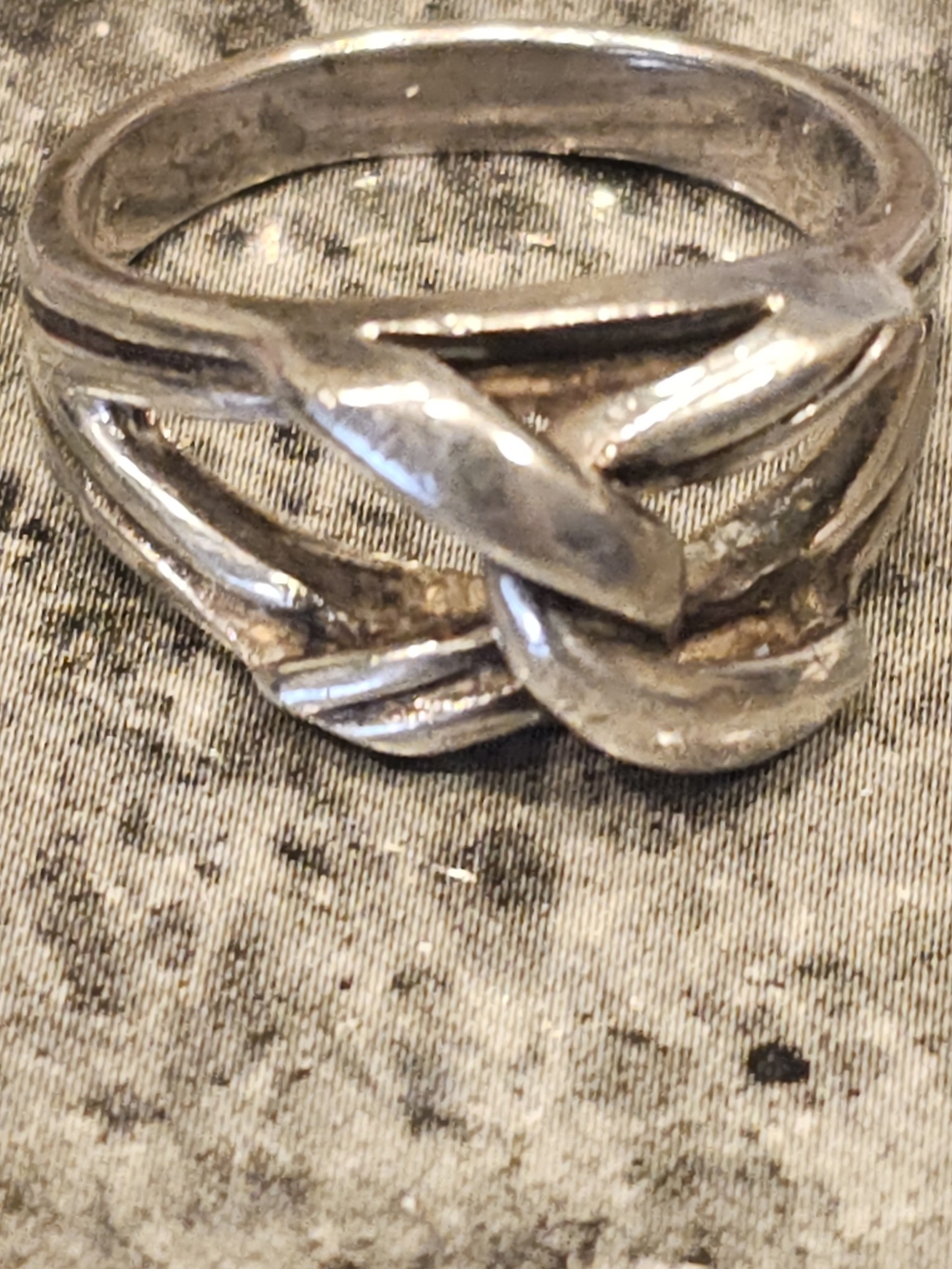 Vintage Sterling Silver Knot Statement Ring - Silver Size 7